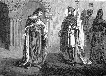 Representation of St. Edward the Confessor (1004-1066) (Edward the Confessor). 19th century (engraving)