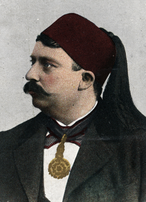 Portrait of Naceur Bey (Mohamed el-Naceur Bey) (1855-1922) bey of Tunis (Muhammad V an-Nasir Husainid Bey of Tunis) Early 20th century chromolithograph