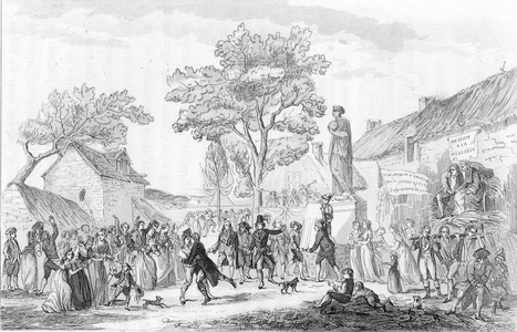 Decadary cult: representation de la fete de la vieillesse, 1795. 19th century, (engraving from Challamel's “History-Musee de la Republique Francaise”)