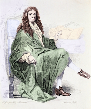 Portrait of Giovanni Battista Lulli or Jean-Baptiste Lully (1632-1687) composer at the court of King Louis XIV - Engraving (Portrait of composer Jean Baptiste Lully) Private collection