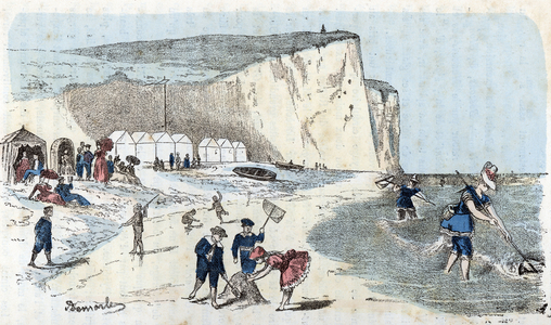 Holiday at the beach Engraving from “The Needs of Life” by Rengade, 1887 Private Collection Â