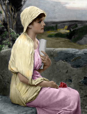 Portrait of Hypatia of Alexandria (370-415) mathematician and philosopher after a painting by Alfred Seifert (1850-1901) (Alexandrine Greek Neoplatonist philosopher Hypatia) Private collection