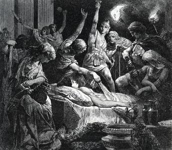 The Death of Virginia”” In 449 BC, Appius Claudius, decemvir under the Republic of Rome claims Virginia (Verginia), daughter of the Centurion Virginius (Verginius) with whom he is in love, like his slave - abusing his power, he makes her stop - The decemvir condemns Virginia to slavery, but his father prefere stab The Death of Verginia (Virginia) - Virginia, daughter of the centurion Virginius; her father stabbed her to save her from the lust of Appius Claudius Crassus)