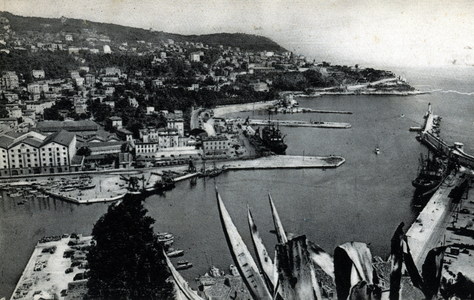 View of the Port of Nice and Mont-Boron Alpes-Maritimes Postcard 1910 Private Collection
