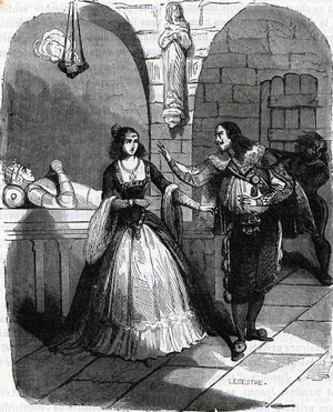 King Louis XIV (1638-1715) and his mistress Madame de Montespan or Athenais de Montespan, 1851 (engraving)