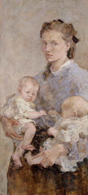 Two Babies, 1989 (oil on panel)