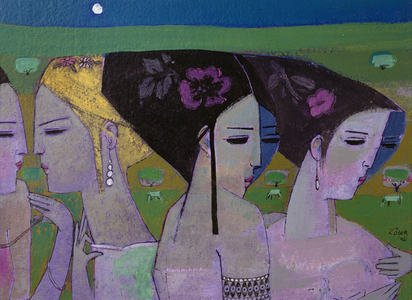 Whispers, 1994 (oil on board)