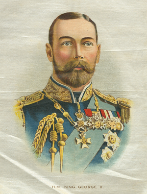 King George V, cigarette flag (printed silk)