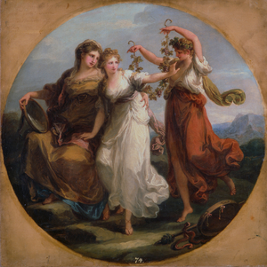 Beauty, supported by Prudence, Scorns the Offering of Folly, c.1780 (oil on canvas)