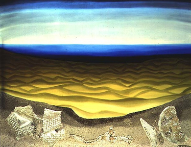 Sandy Beach, 1972 (collage and oil on canvas)