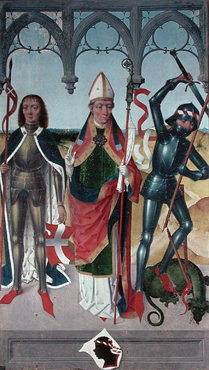 St. George, St. Nicholas and St. Victor of Marseilles, from the High Altar of St. Nicholas' Church, 1481 (oil on wood) (detail) (see 197688, 197690-92)