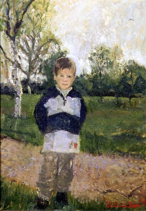 Mikey in Hyde Park, 1996 (oil on canvas)