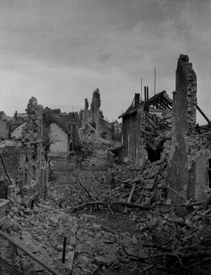 Second World War (1939-1945): Fraulautern (Germany) March 20, 1945: The ruins of the city after its capture by the infantrymen of the 65th DI of the Third US Army.