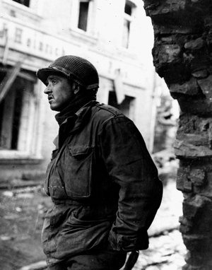WWII:Prum (Germany) February 12, 1945: Lieutenant Fred Bastman, the commander of one of the companies of the 4th D.I of the Third US Army, who was one of the first to enter the city,