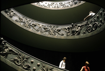 Stairs of the Vatican Museum, Rome.