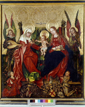 Altarpiece of the Holy Kinship: the Virgin and the Child with Saint Anne. Anonymous painting from the end of the 15th century. Unterlinden Museum, Colmar (68).
