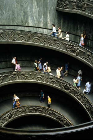 Stairs of the Vatican Museum, Rome.