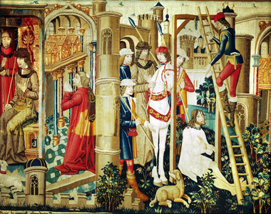 Miracle of Saint Quentin, 15th century tapestry, Musee de Cluny, Paris, France.