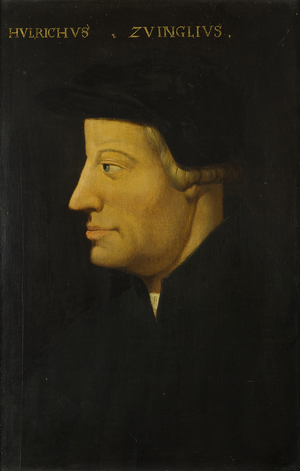 Ulrich Zwingli (oil on panel)