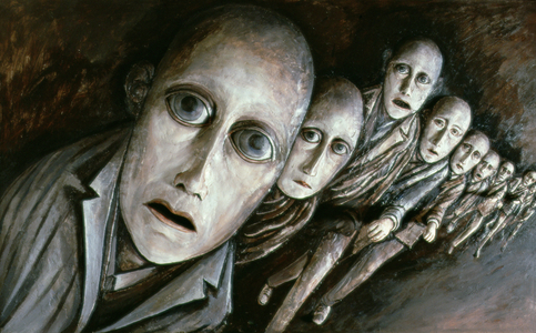 Night people, 1986 (painted relief)