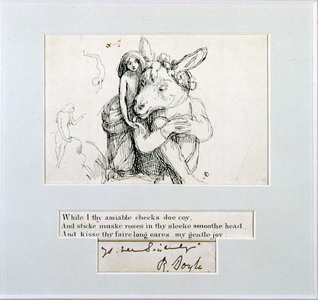 Titania and Bottom, 1845 (pen & ink on paper)