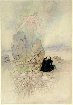 Tamamo, the Fox Maiden, 1910 (w/c on paper)