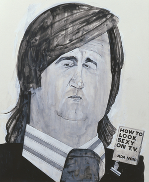 Portrait of Melvyn Bragg, illustration for 'The Listener', 1970s (gouache on board)