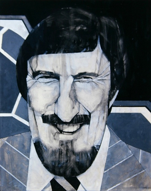 Portrait of Jimmy Hill, illustration for 'The Listener', 1970s (gouache & pencil on board)