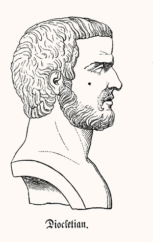 Caio Aurelio Valerio Diocleziano ( c. 240 - 313 ? Salona ) dit Diocletien en francais. Empereur romain (284 - 305)