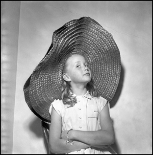 Brigitte Fossey, Milan, Italy, 1954 (b/w photo)
