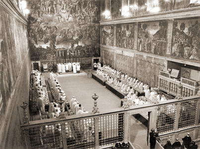 Conclave lors de l'élection du pape Jean Paul II en 1978.