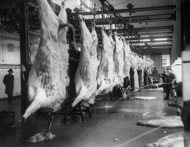 View of the new slaughterhouses built in 1930 in Via Molise, Milan, 1934 (b/w photo)