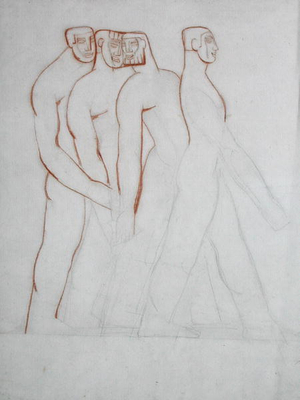 Study for a War Memorial, c.1922 (pencil & red chalk on paper)