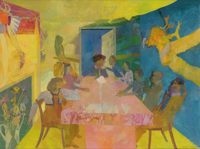 Figures in a Painted Room (acrylic on canvas)