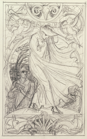 Preparatory drawing for a calendar, c.1890 (pencil & pen and ink with wash on paper)