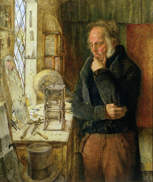 Our Village Clockmaker Solving a Problem, c.1859 (oil on canvas)