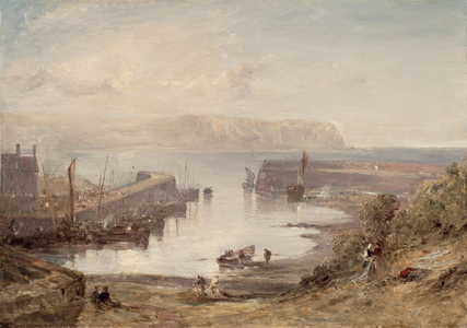 Eyemouth Harbour (oil on panel)
