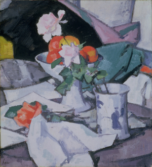 Still Life, Roses and Chinese Jar (oil on canvas)