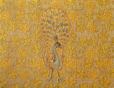 Peacock and Vine, c.1880-1900 (wool on linen)