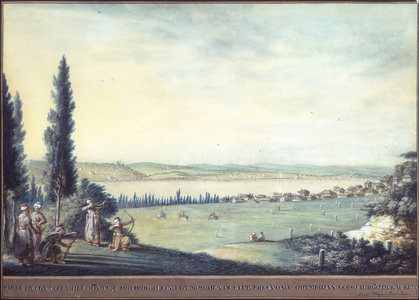 View of the town of Cospoli and its suburbs, up to the mosque of Eyup presa dall'Ohtmeidan, towards the district of Kas-Kioi
