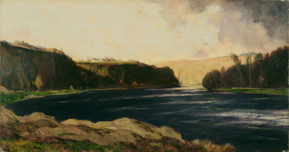 A Perthshire River (oil on canvas)