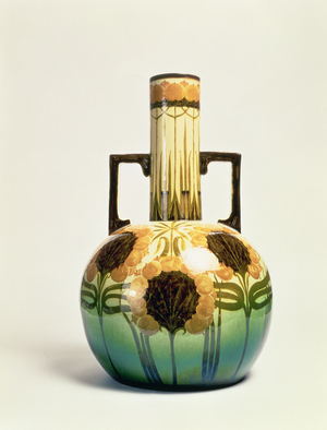 Vase, decorated by Clarissa Ault, c.1890
