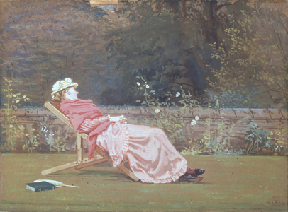 Rosalind, Countess of Carlisle (1845-1921) in the Garden at Naworth, 1880 (gouache on board)