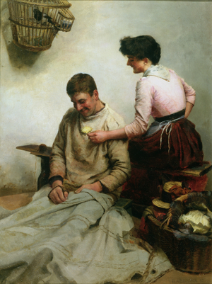 Marriage, 1887 (oil on canvas) (see 238986 for pair)