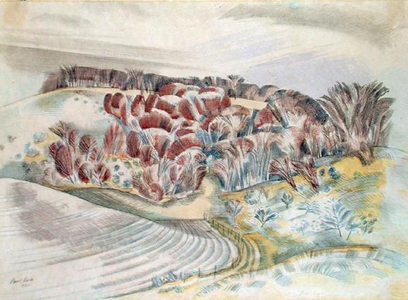 Landscape, 1921 (pencil, coloured chalk and w/c on paper)
