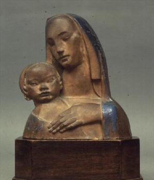 Madonna and Child, c.1926 (painted stone)