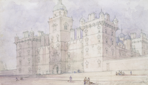 Heriot's Hospital, Edinburgh (pencil & watercolour on paper)