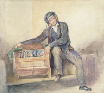 The Organ Grinder, c.1840 (watercolour over pencil on paper)