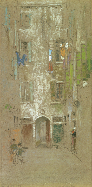 Corte del Paradiso, 1880 (chalk and pastel on grey paper)