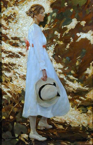 In a Sunlit Garden, c.1928 (oil on canvas)